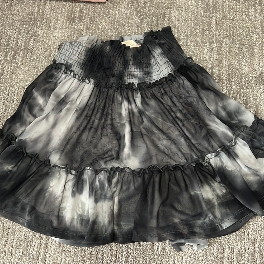 Black and white watercolor skirt